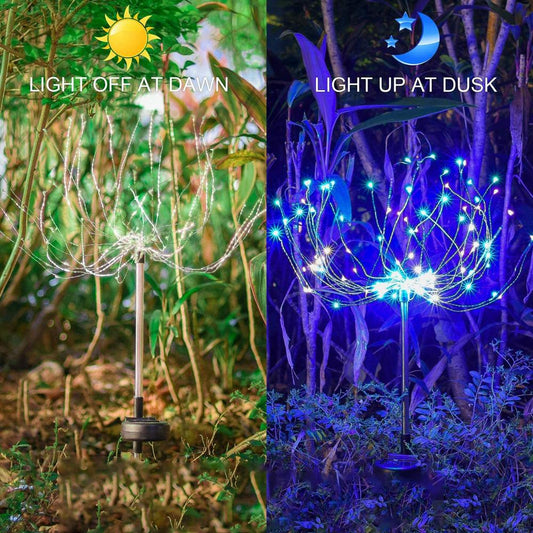 2 PCS Solar Firework Lights 150 LED Multicolor Solar Decorative Lights