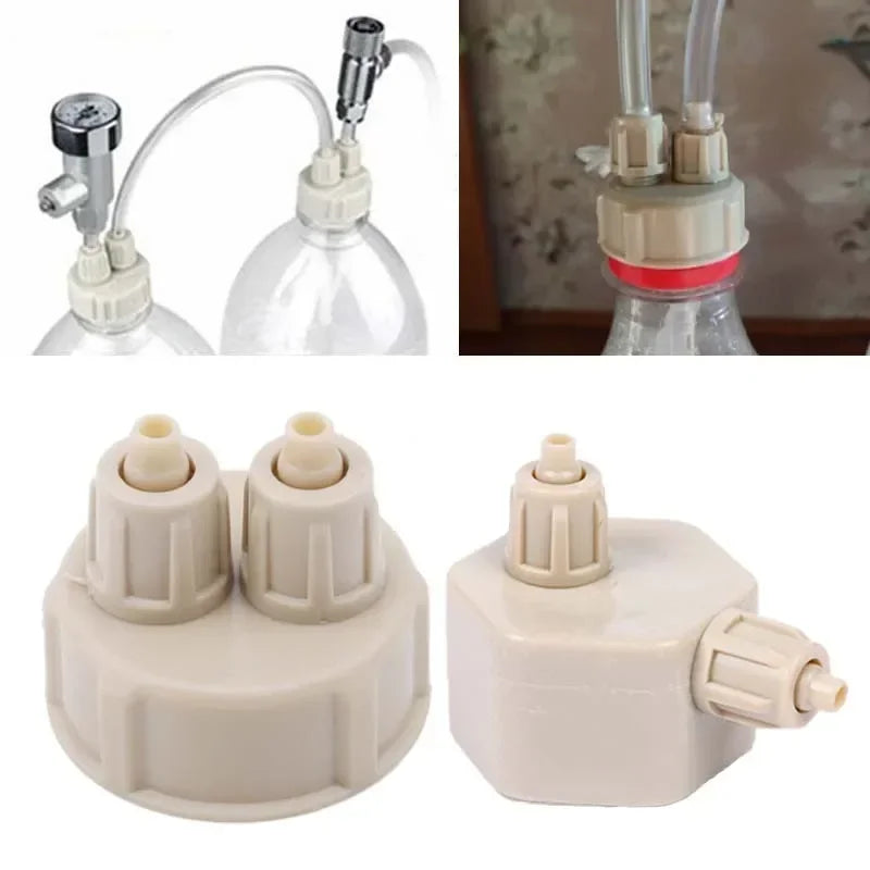 2pcs Aquarium CO2 System Tube Valve Guage Bottle Cap Aquarium Bottle